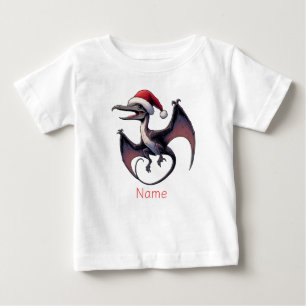 Camiseta Para Bebê Pterodactyl de Natal