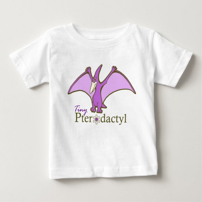 Camiseta Para Bebê Pterodátilo Pequeno, Roxo (Frente)