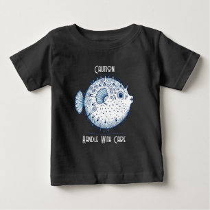 Camiseta Para Bebê Pufferfish Handle with Care Baby T-shirt