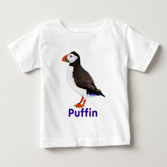 Camiseta Para Bebê Puffin Atlântico (Frente)