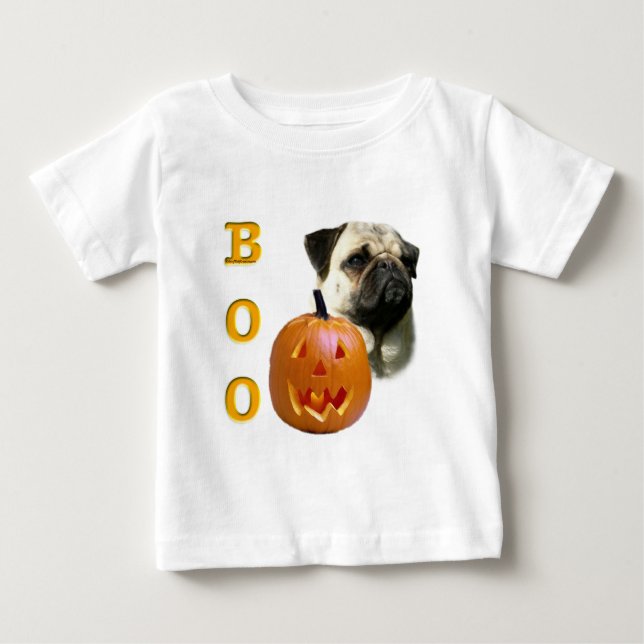 Camiseta Para Bebê Pug (camisa) Boo (Frente)