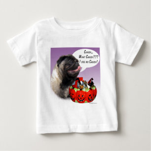 Camiseta Para Bebê Pug (camisa) Halloween Candy