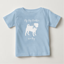 Camiseta Para Bebê Pug Dog Chá de fraldas