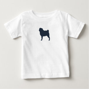 Camiseta Para Bebê Pug Dog Silhouette   Legal Pug Lover