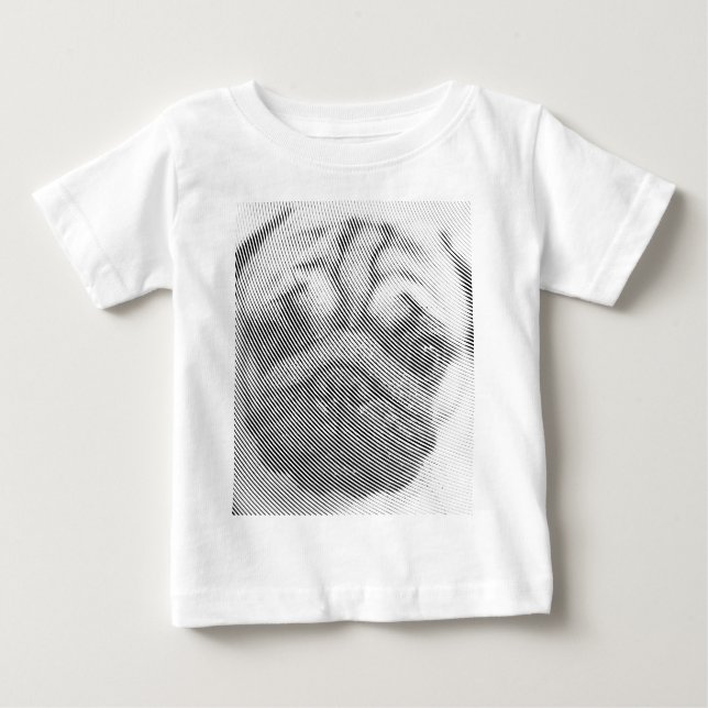 Camiseta Para Bebê Pug Face (Frente)