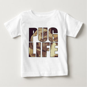 Camiseta Para Bebê Pug Life