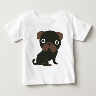 Camiseta Para Bebê Pug preto