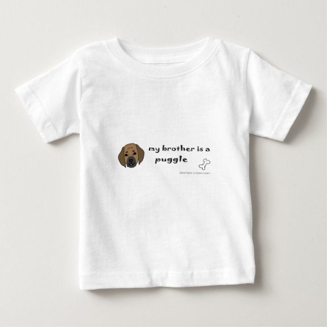 Camiseta Para Bebê puggle - mais raças (Frente)