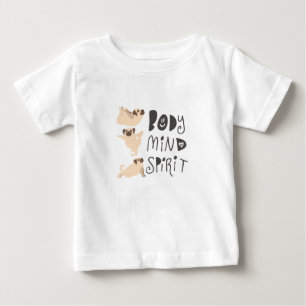 Camiseta Para Bebê Pugs de Ioga