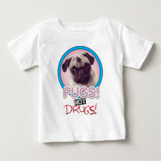 Camiseta Para Bebê Pugs não drugs.png