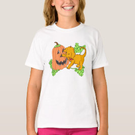 Camiseta Para Bebê Pumpkin e Puppy do Dia das Bruxas