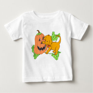 Camiseta Para Bebê Pumpkin e Puppy do Dia das Bruxas