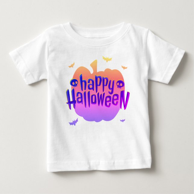 Camiseta Para Bebê Pumpkin Horror Happy Halloween Toddler (Frente)
