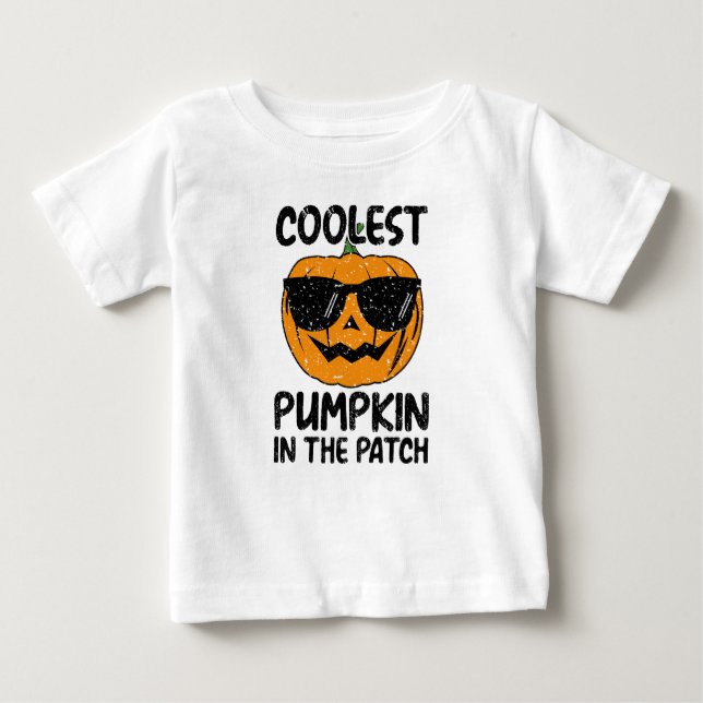 Camiseta Para Bebê Pumpkin mais fixe no sistema transdérmico, Hallowe (Frente)
