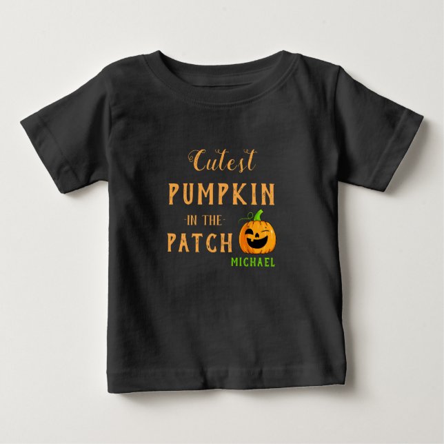 Camiseta Para Bebê Pumpkin mais grosso no Unisex personalizado do sis (Frente)