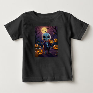 Camiseta Para Bebê Pumpkin Patch Skeleton Companion