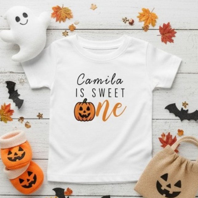 Camiseta Para Bebê Pumpkin Personalizado Doce Um primeiro aniversario (Criador carregado)