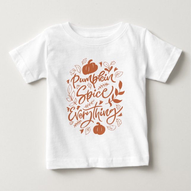 Camiseta Para Bebê Pumpkin Spice Tudo (Frente)