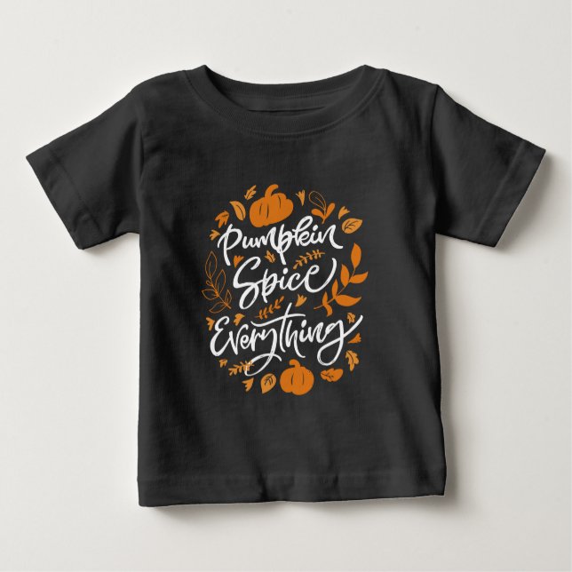 Camiseta Para Bebê Pumpkin Spice Tudo (Frente)
