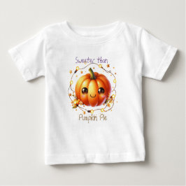 Camiseta Para Bebê Pumpkin Wildflower Fall Watercolor Aniversário