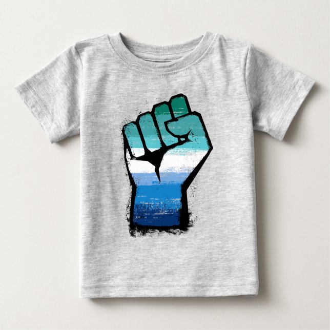Camiseta Para Bebê Punho do Orgulho Masculino gay (Frente)