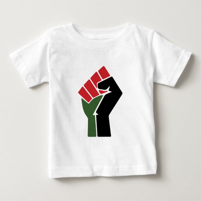 Camiseta Para Bebê Punho verde vermelho preto (Frente)