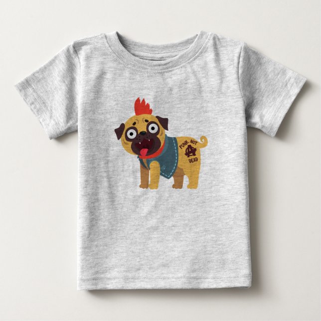 Camiseta Para Bebê Punk Não Morto (Frente)