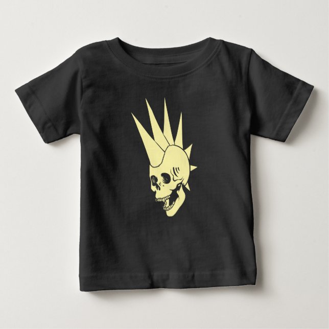 Camiseta Para Bebê Punk Skull Personalizável Versão 2 (Frente)