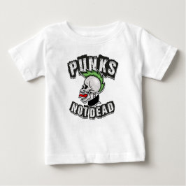 Camiseta Para Bebê Punks Not Morto Skull Mohawk Punk Rock Rocker