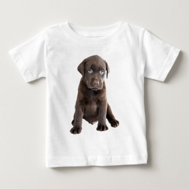 Camiseta Para Bebê Puppia de chocolate (Frente)