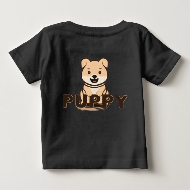 Camiseta Para Bebê Puppy (Verso)
