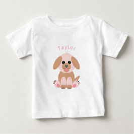Camiseta Para Bebê Puppy Cartoon Personalizado Pastel Neutro