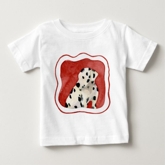 Camiseta Para Bebê "Puppy Love", "Dalmatic Puppy Art", de Audrey Jean (Frente)