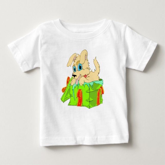 Camiseta Para Bebê Puppy Natal (Frente)