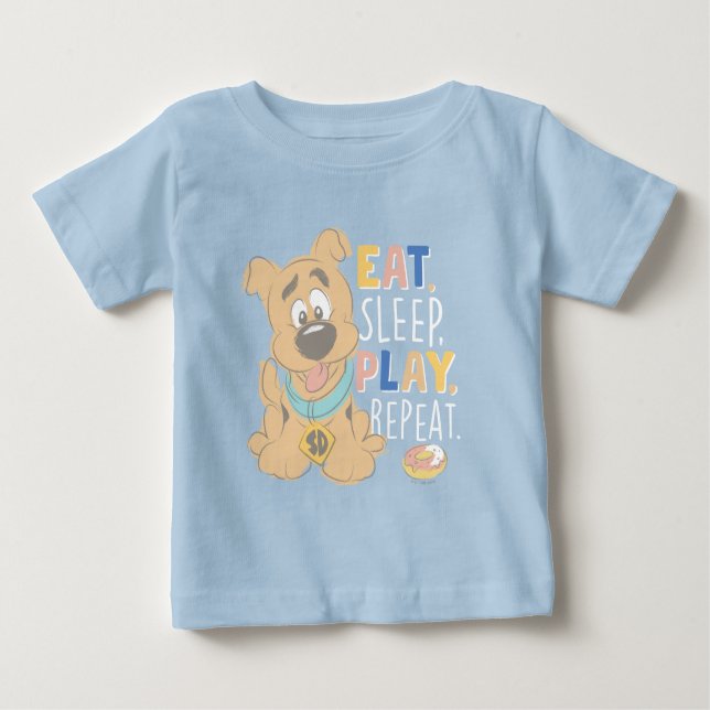 Camiseta Para Bebê Puppy Scooby-Doo "Coma, Dorme, Jogue, Repita" (Frente)