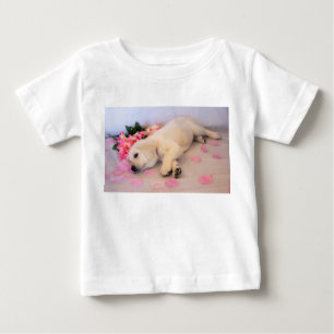 Camiseta Para Bebê Puppy Sleep Flor 01
