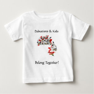Camiseta Para Bebê Pups de Dalmatin Feriados com Fita Vermelha