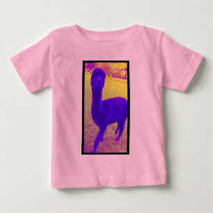CAMISETA PARA BEBÊ PÚPULO DE IMAGEM ANIMAL DE ABSTRATO ALPACA COROSO