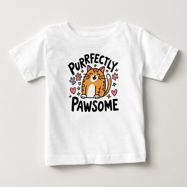 Camiseta Para Bebê Puramente Pawsome (Frente)