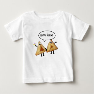 Camiseta Para Bebê Purim feliz bonito Hamantaschen