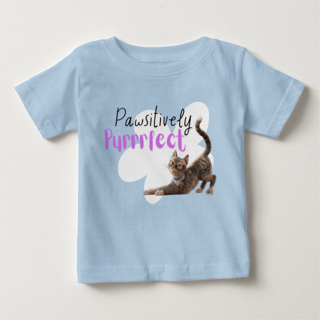 Camiseta Para Bebê Puro Pawsitivamente (Frente)