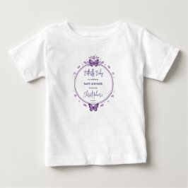 Camiseta Para Bebê Purple Butterfly Baby Girl Baby Shower 