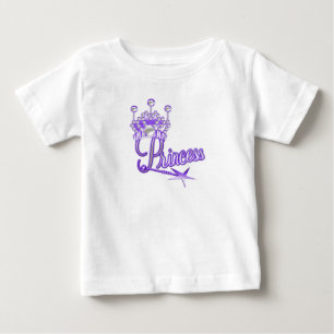 Camiseta Para Bebê Purple Crown Princess