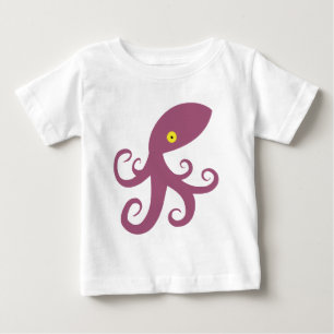 Camiseta Para Bebê Purple Squid