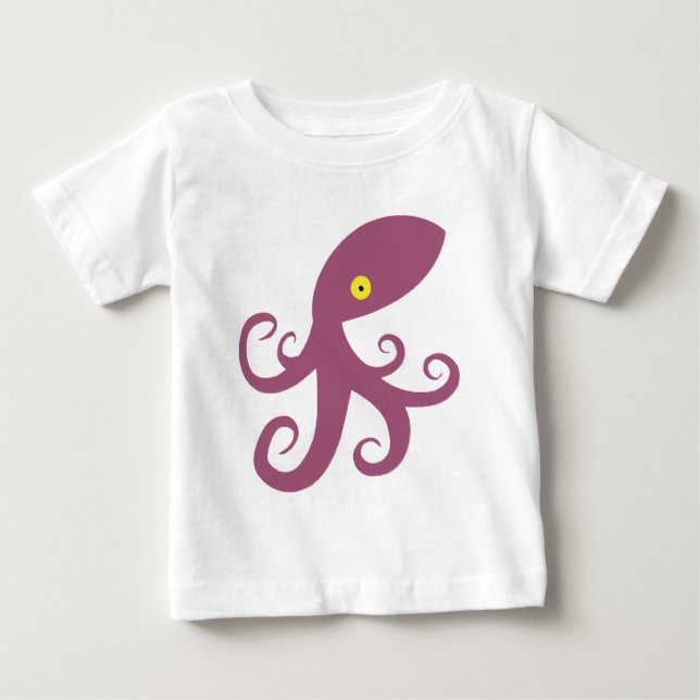 Camiseta Para Bebê Purple Squid (Frente)