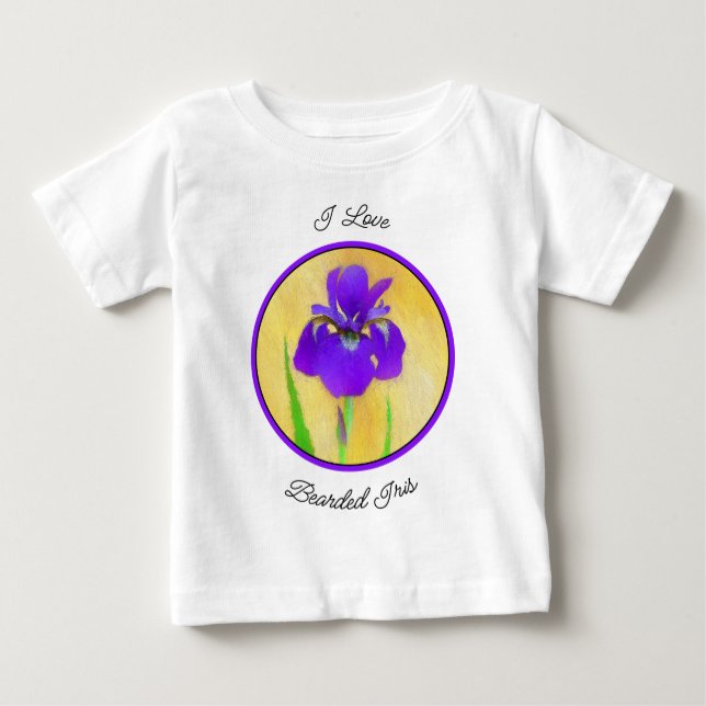 Camiseta Para Bebê Púrpura Iris - Arte Flor Original (Frente)