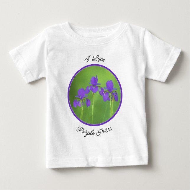 Camiseta Para Bebê Púrpura Iris - Arte Flor Original (Frente)