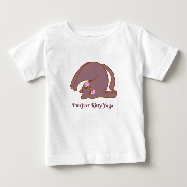 Camiseta Para Bebê Purr-fectly Zen Cat Toddler (Frente)