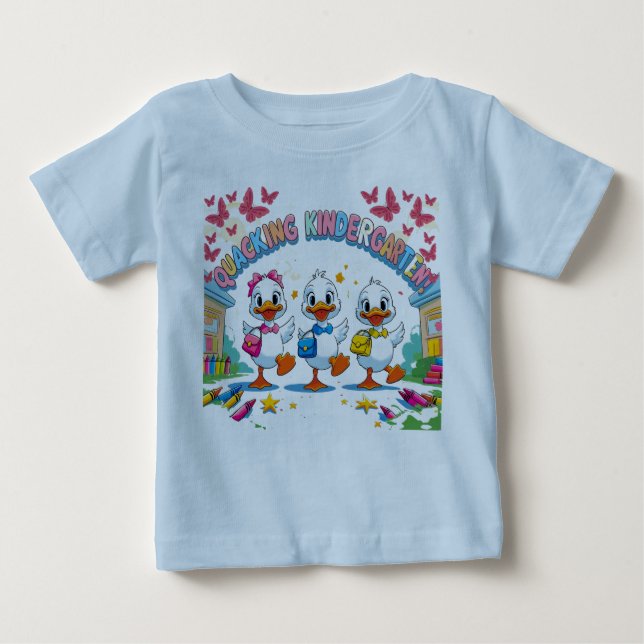 Camiseta Para Bebê "Quacking Kindergarten – Cute Duck Back-to-School  (Frente)