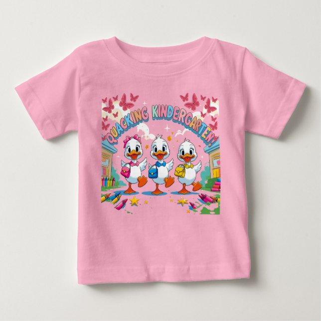 Camiseta Para Bebê "Quacking Kindergarten – Cute Duck Back-to-School  (Frente)